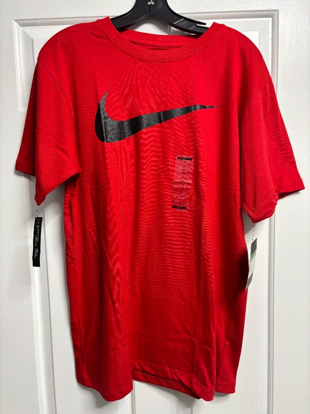 Nike " The Nike Tee" Red Black Swoosh T-Shirt XL NWT